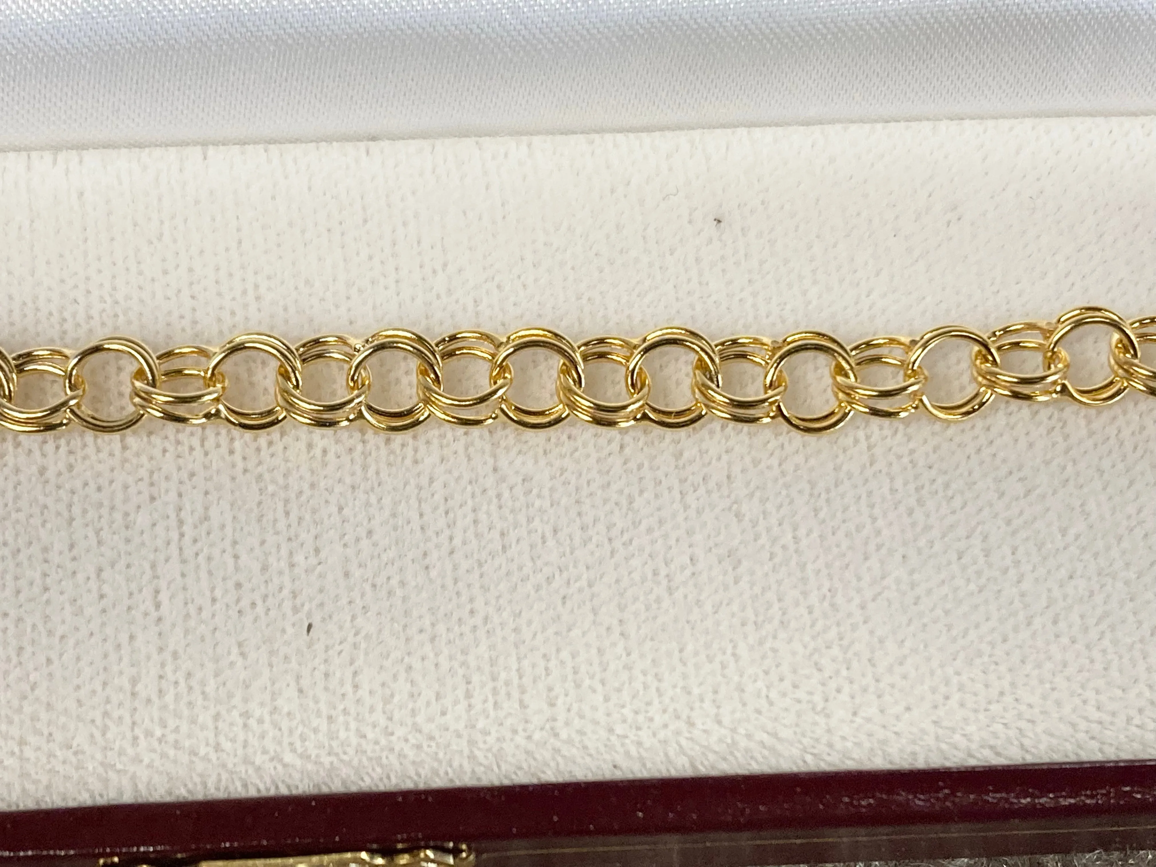 Gold Plated Double Link Charm Bracelet