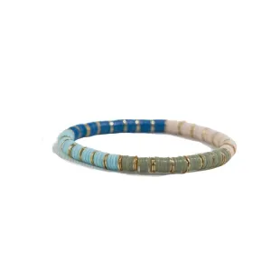 Grace Block Stretch Bracelet - Blue