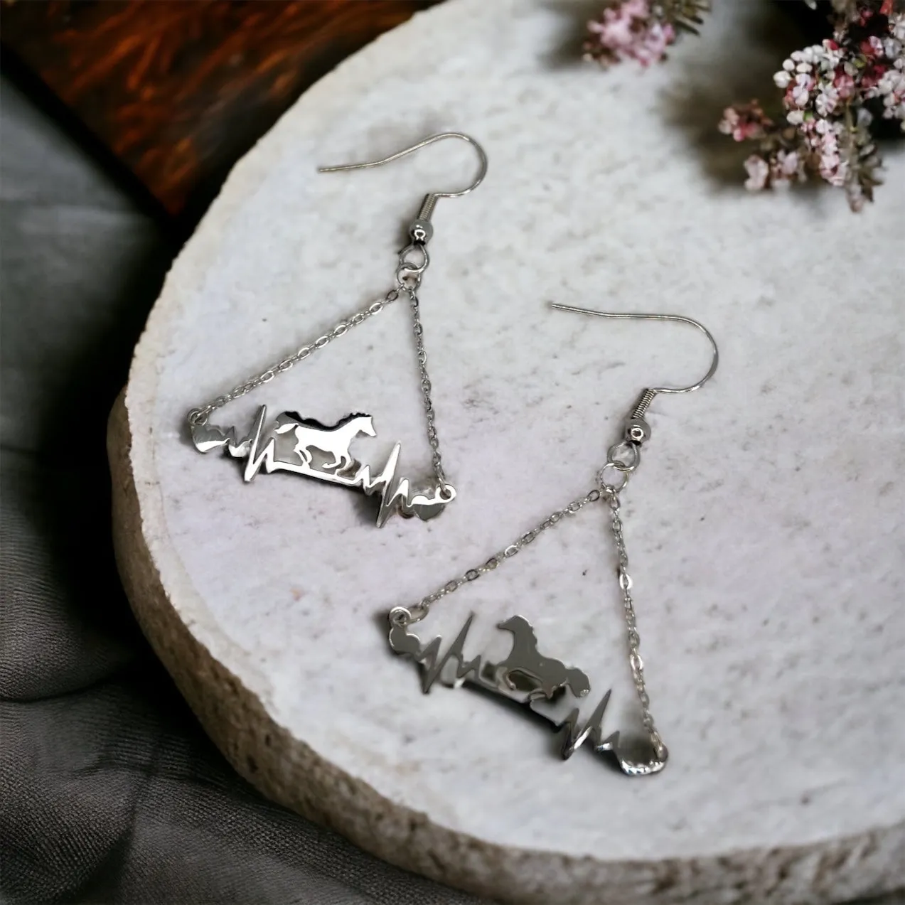 Horse Earrings - Delicate Horse Jewelry, Handmade Earrings, Delicate Jewelry, Horse Accessories