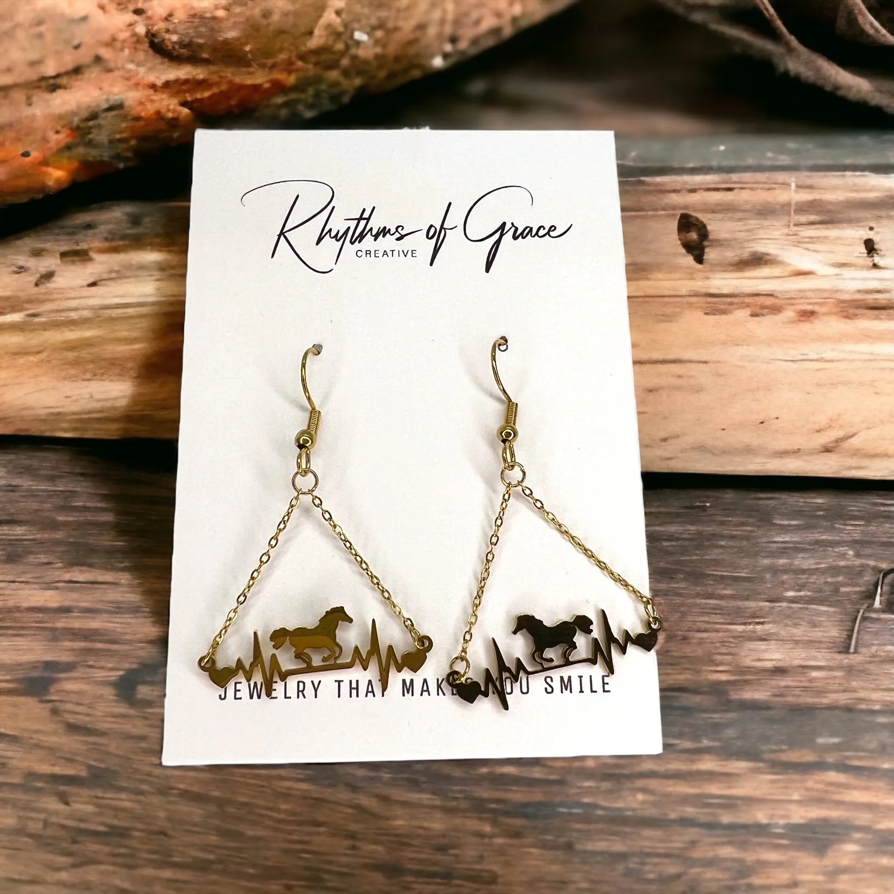 Horse Earrings - Delicate Horse Jewelry, Handmade Earrings, Delicate Jewelry, Horse Accessories