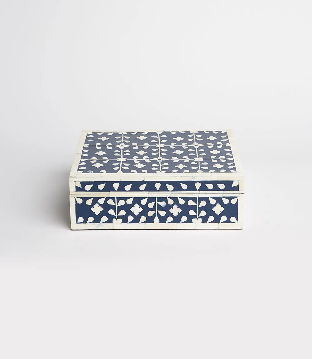 Indigo Floral Decorative Box