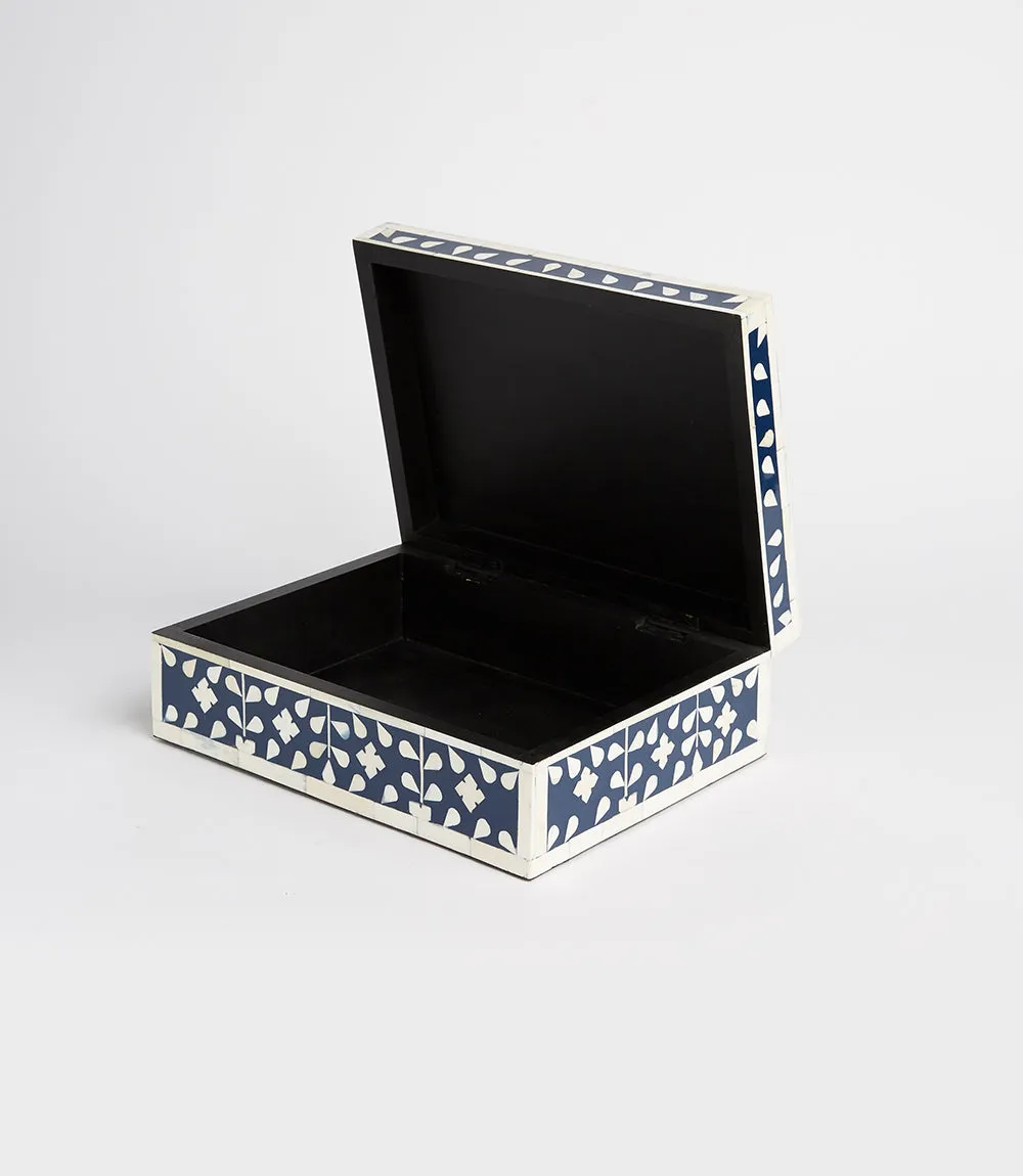 Indigo Floral Decorative Box