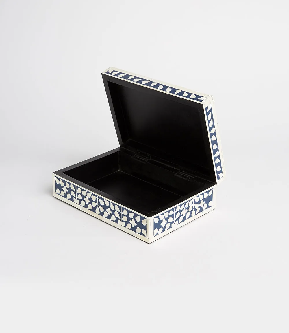 Indigo Floral Decorative Box