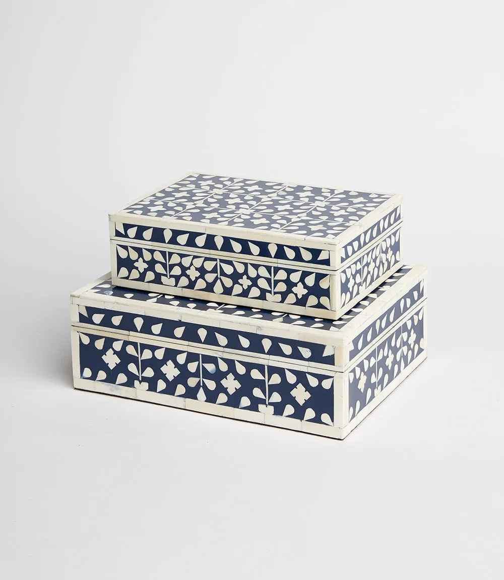 Indigo Floral Decorative Box