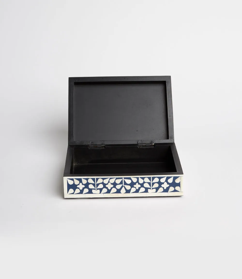 Indigo Floral Decorative Box