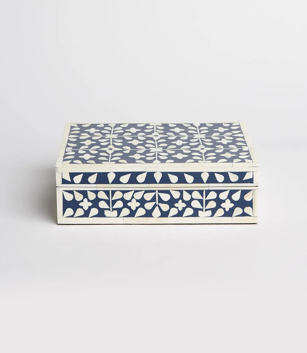 Indigo Floral Decorative Box