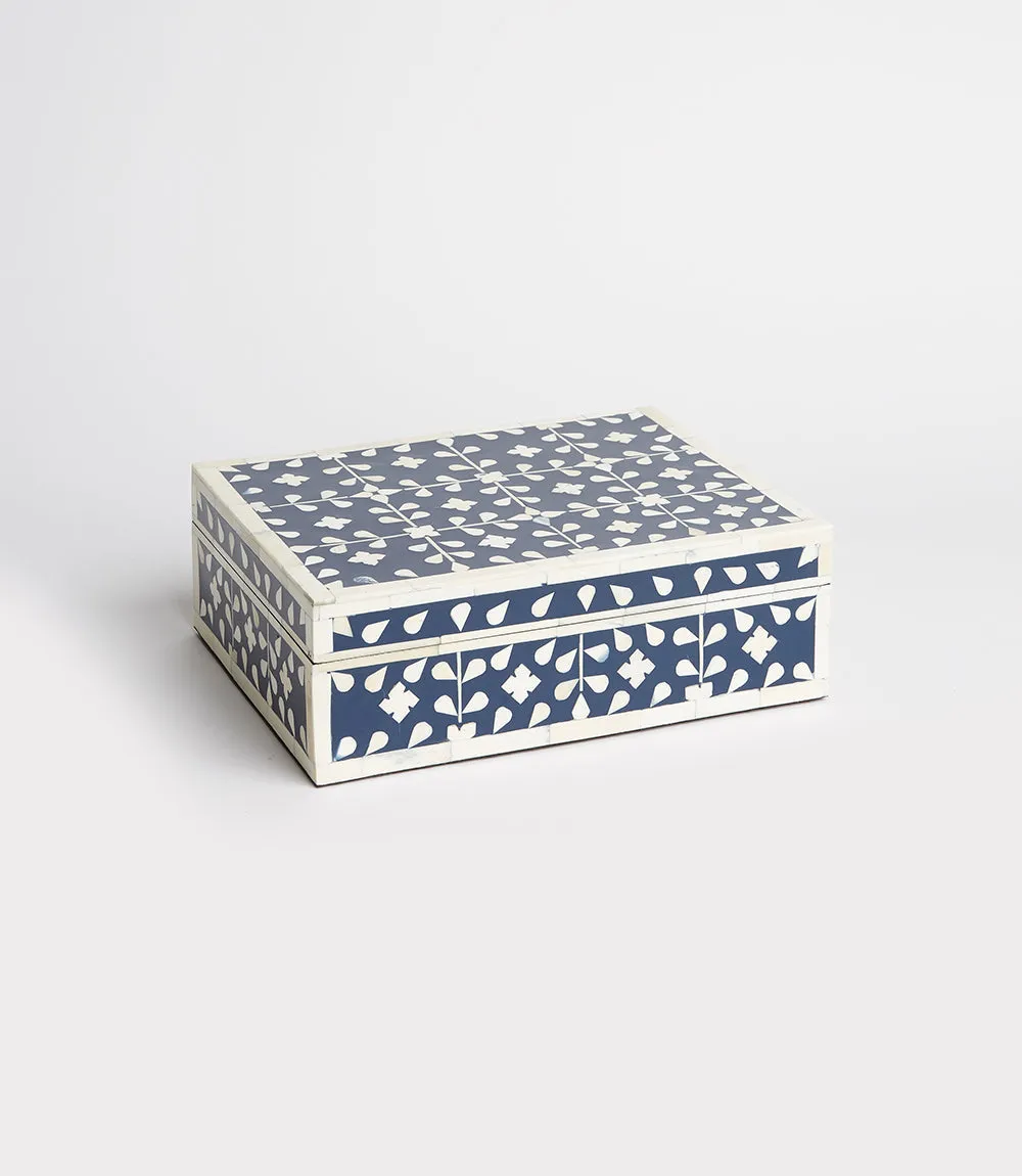 Indigo Floral Decorative Box