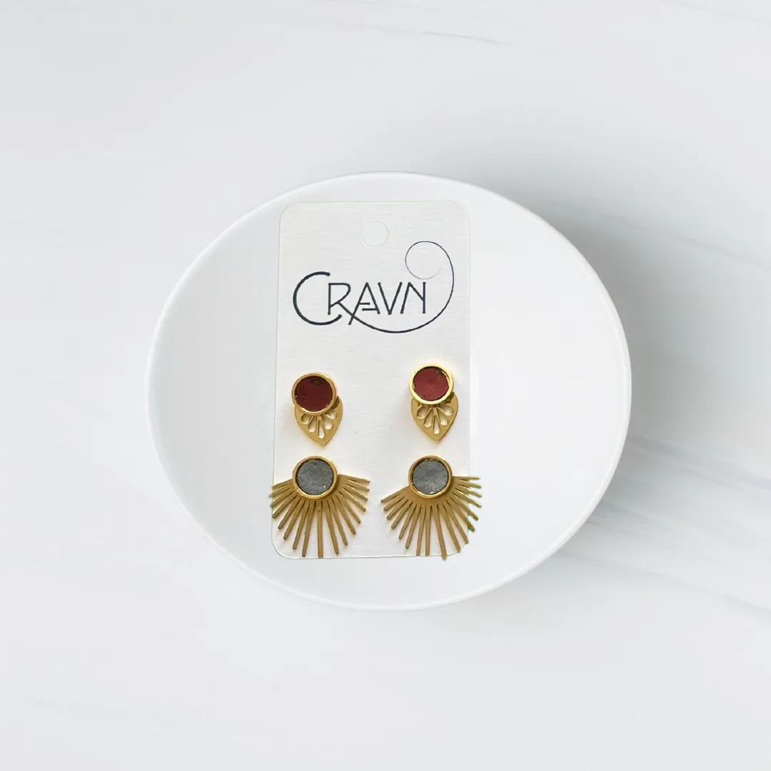 Interchangeable Studs - Brass Leaf   Fringe