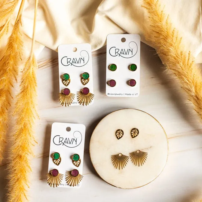 Interchangeable Studs - Brass Leaf   Fringe