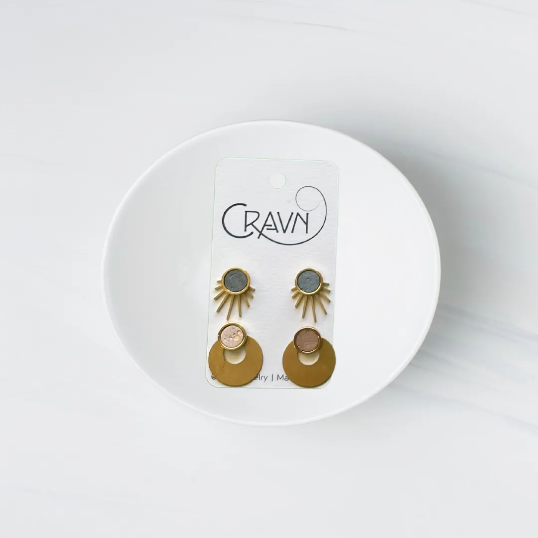 Interchangeable Studs - Brass Small Fringe   Circle