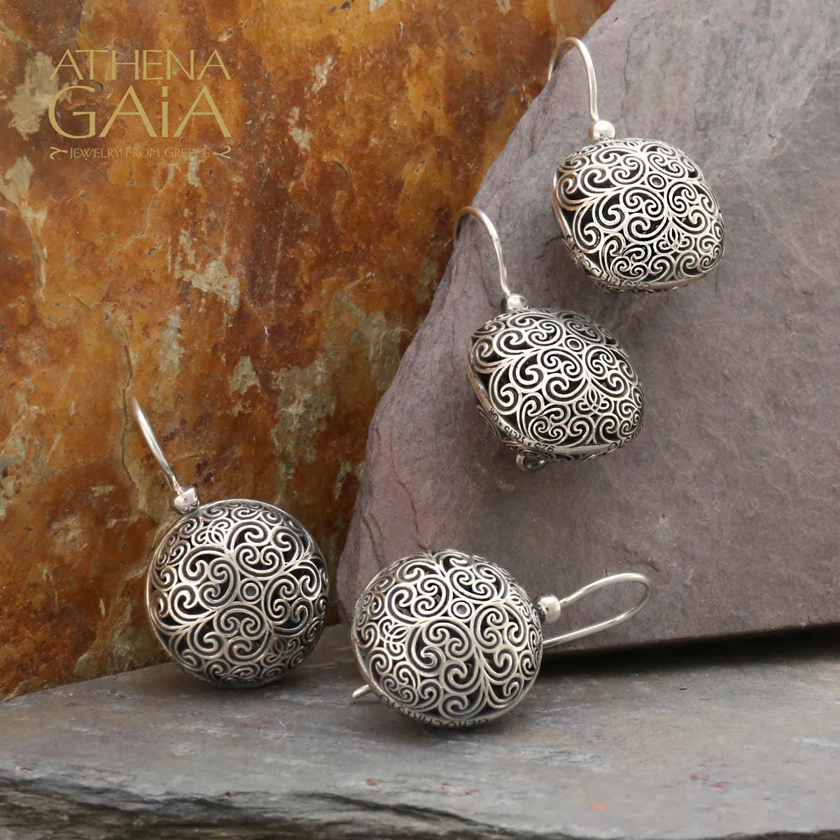 Kallisto Simple Round Filigree Earrings