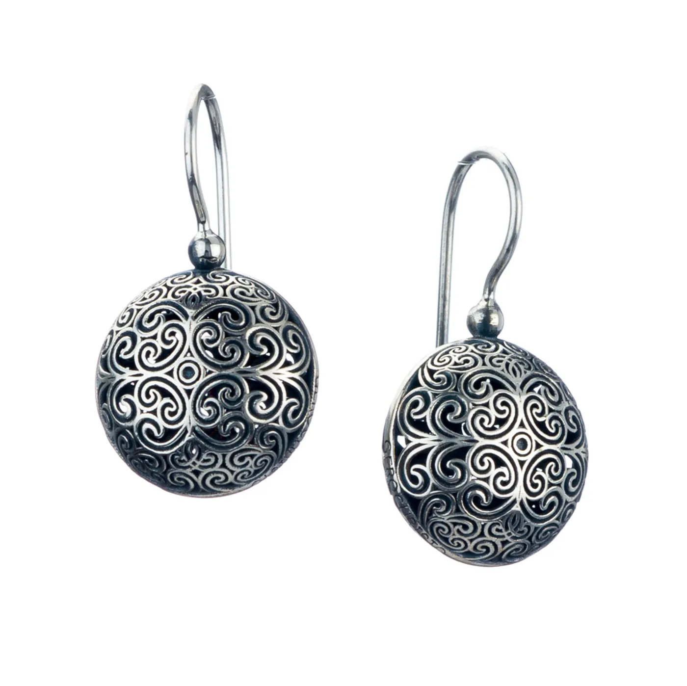 Kallisto Simple Round Filigree Earrings