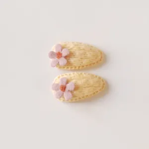 Kit & Kate Bloom Children's Knit Hair Clips - Yellow