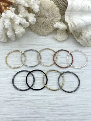 Large Hoop Ring Circle Pendant or Earrings, Artisan Ring, Closed Ring Connector Round Hoop Circle, 43mm x 1.5mm Thick 8 colors  Fast Ship