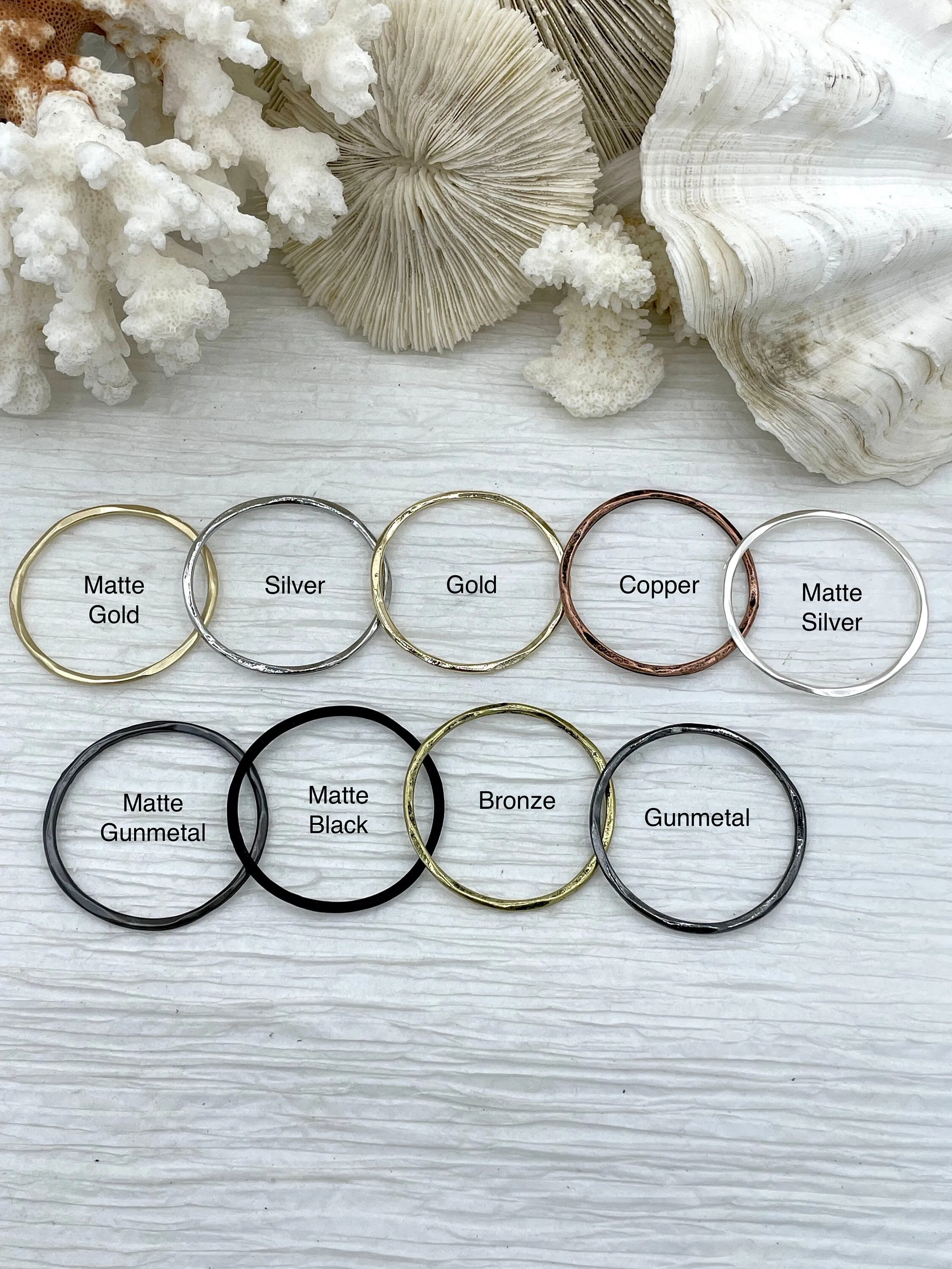 Large Hoop Ring Circle Pendant or Earrings, Artisan Ring, Closed Ring Connector Round Hoop Circle, 43mm x 1.5mm Thick 8 colors  Fast Ship