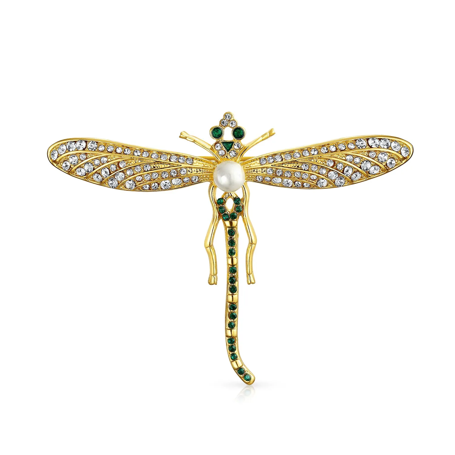 Large Vintage Fashion Statement Dragonfly Firefly Butterfly Brooch Pin