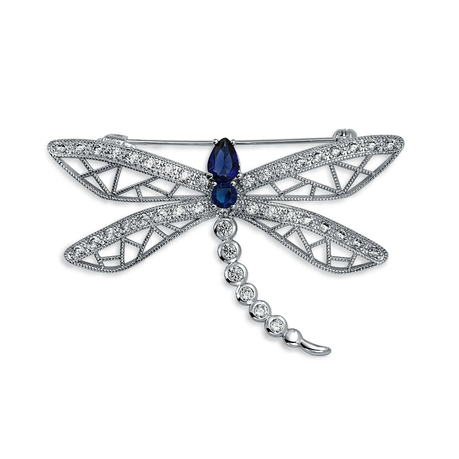 Large Vintage Fashion Statement Dragonfly Firefly Butterfly Brooch Pin