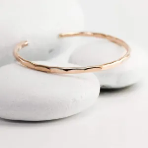 Medium Hammered Rose Gold Cuff Bracelet