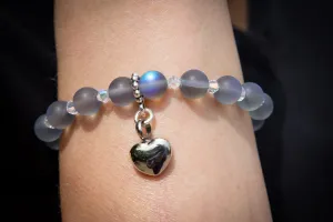 Mermaid Healing Bracelet with Heart Keepsake Urn Charm