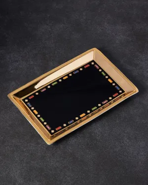 Metallic Gold Rainbow Baguette Jewelry Tray