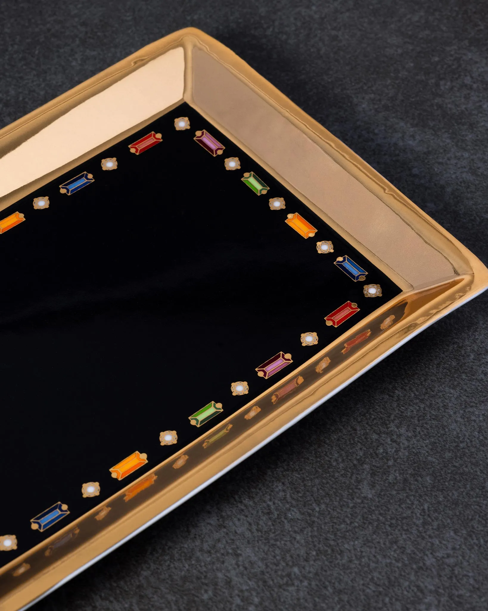 Metallic Gold Rainbow Baguette Jewelry Tray