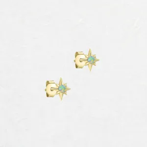 Micro Opal Star Stud Earrings