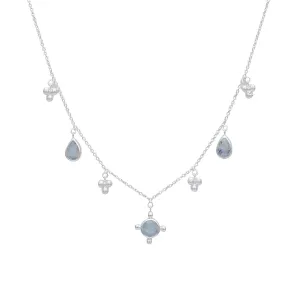 Morning Star Sterling Silver Rainbow Moonstone Necklace