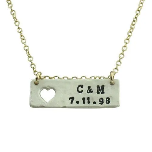 Open Heart Bar Necklace