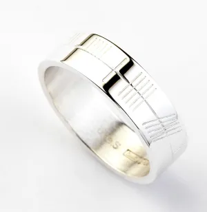 Original Personalized Silver Ogham Ring - Wide