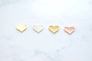 Personalized Heart Wholesale Blank Charm - 18k Gold vermeil plated over 925 Sterling Silver, Stamping Heart Blank, 13x11mm Name Plate, Engraving, 487