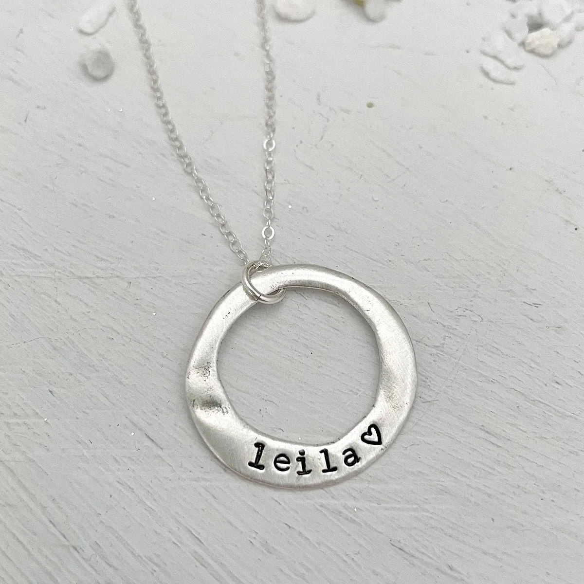 Personalized  Open Circle Necklace