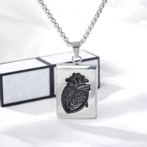 Puzzle Jewelry Couple Collares Anatomical Heart Necklace Women Valentine Day Gift Stainless Steel Bijoux Femme 2021