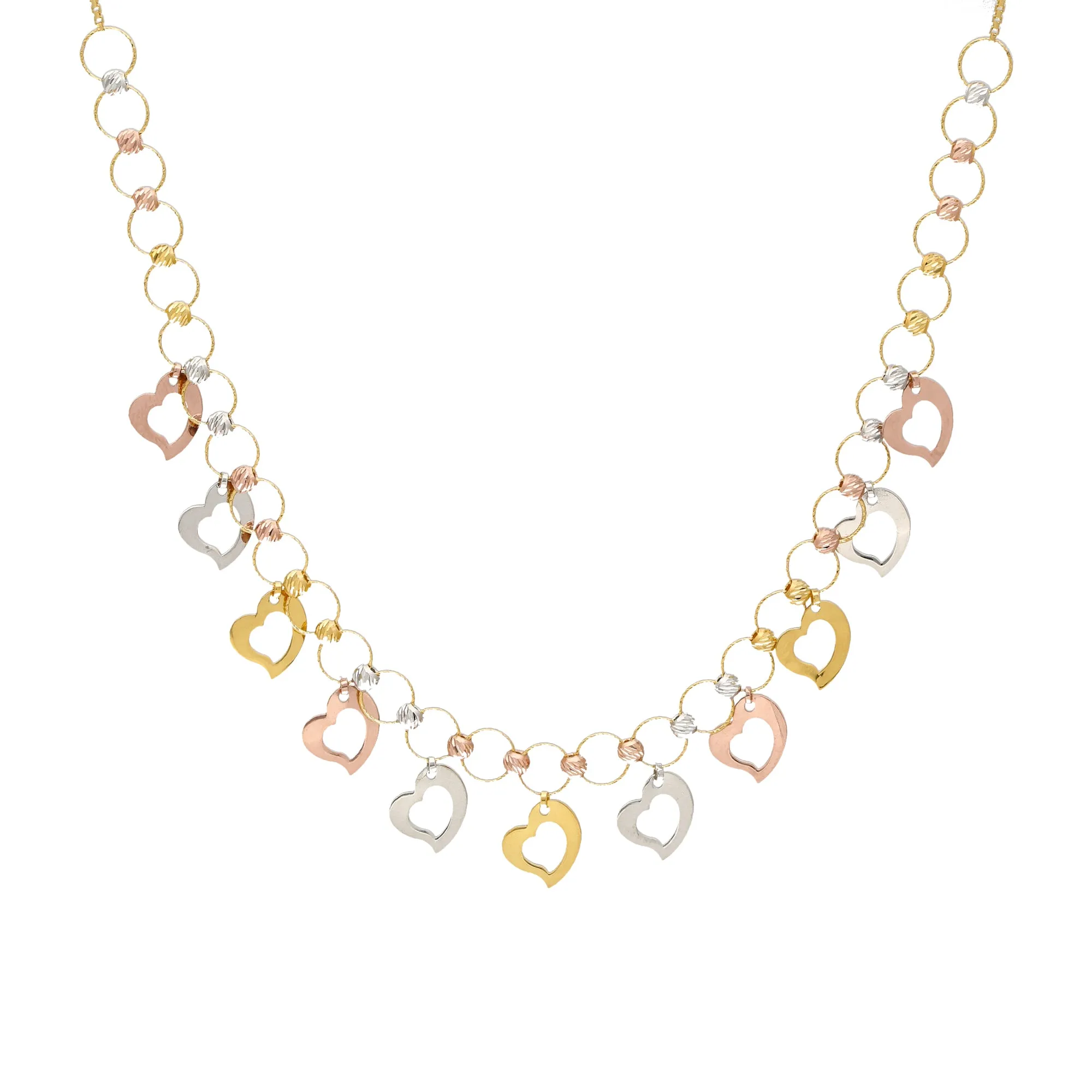 "Lots of Love" Necklace Set in 22K Multi-Tone Gold (12.2gm)