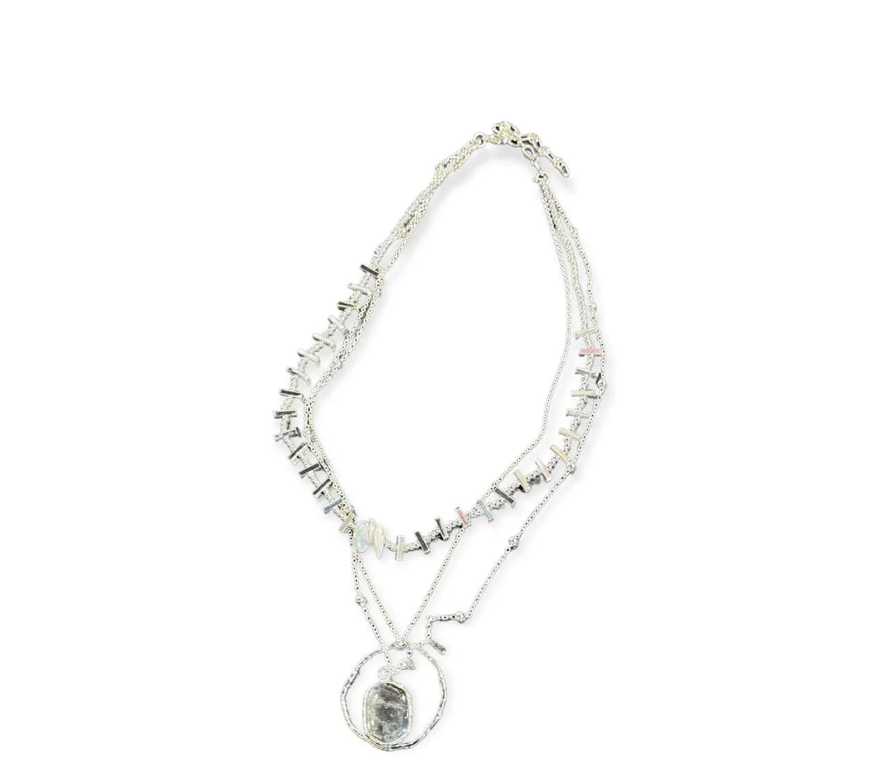 ROCK CRYSTAL SHINY SILVER NECKLACE