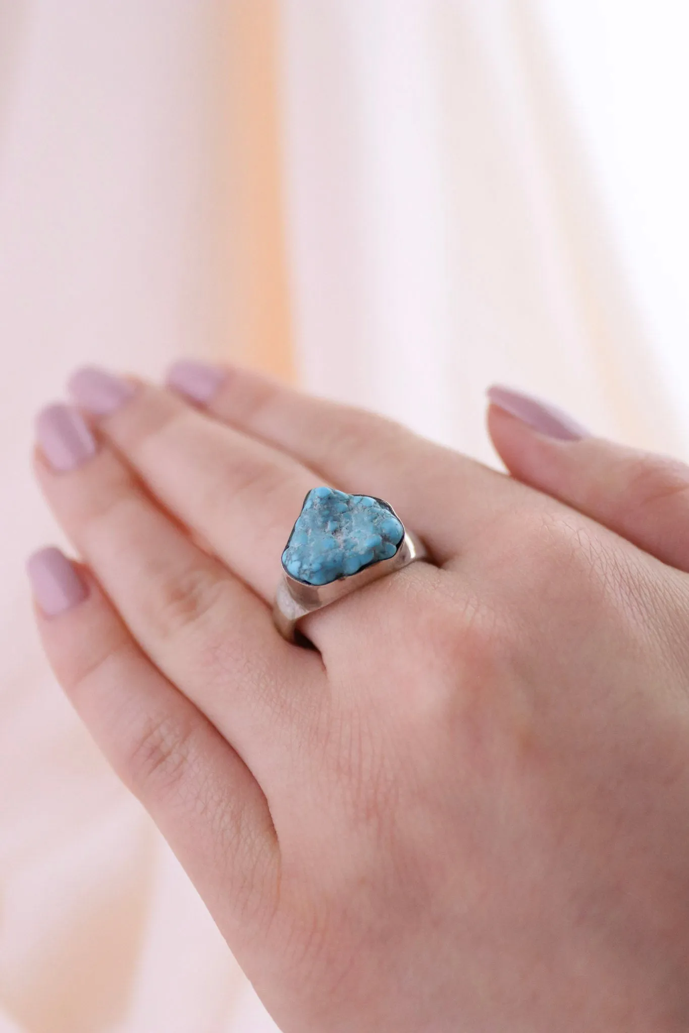 Rugged Turquoise Nugget Ring