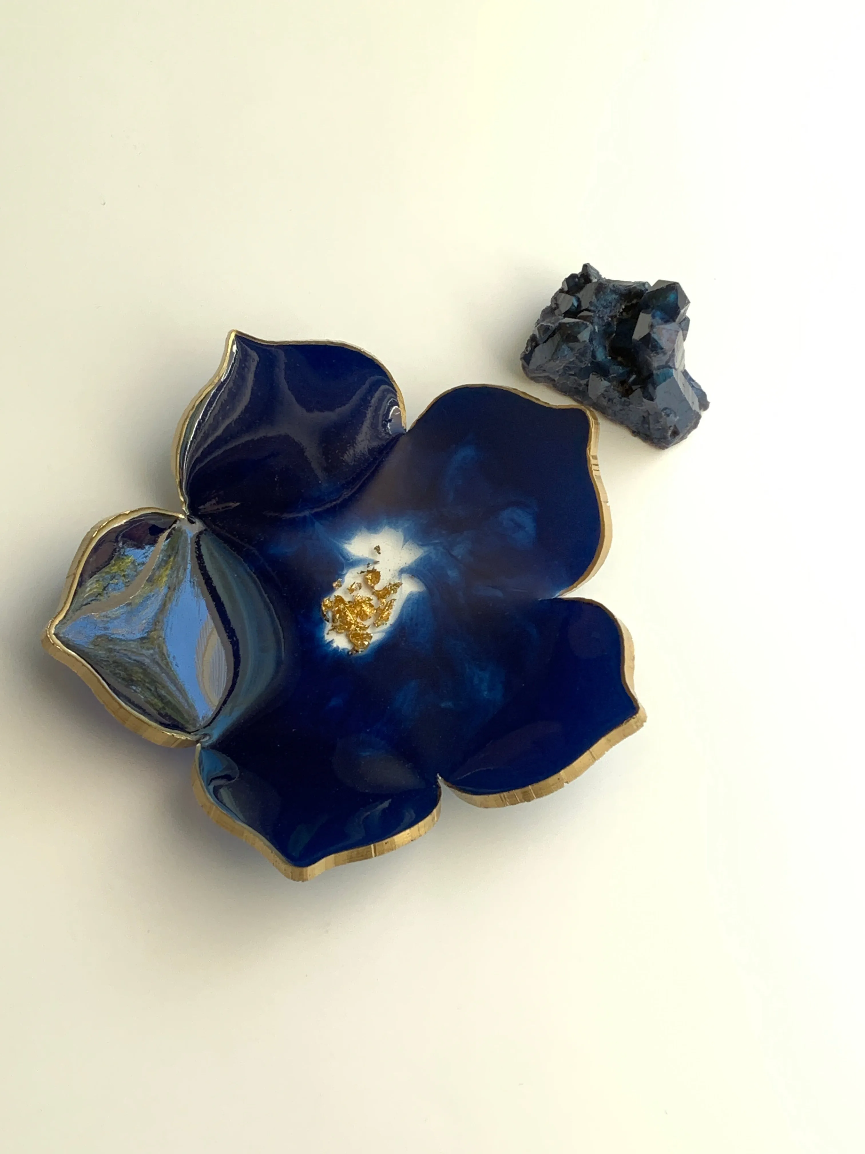 Sapphire Lotus Flower Jewelry/Decorative Dish