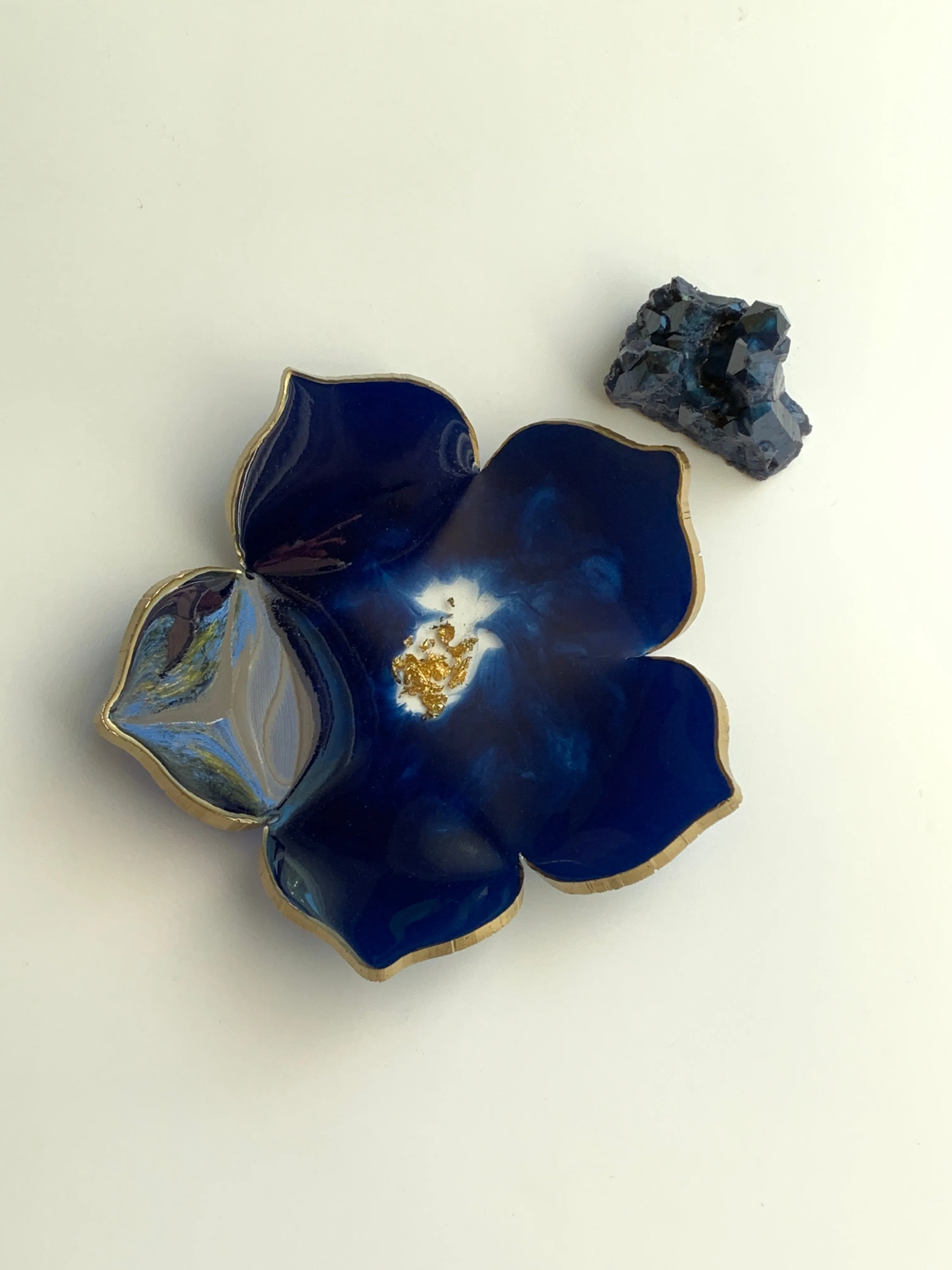 Sapphire Lotus Flower Jewelry/Decorative Dish