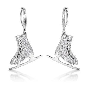 Shana Delicate Silvertone Ice Skate Earrings