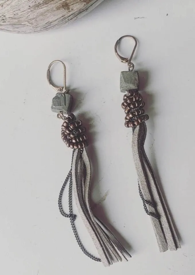 Simple Suede Dangle Earrings