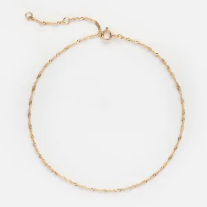 Solid Gold Twisted Chain Anklet