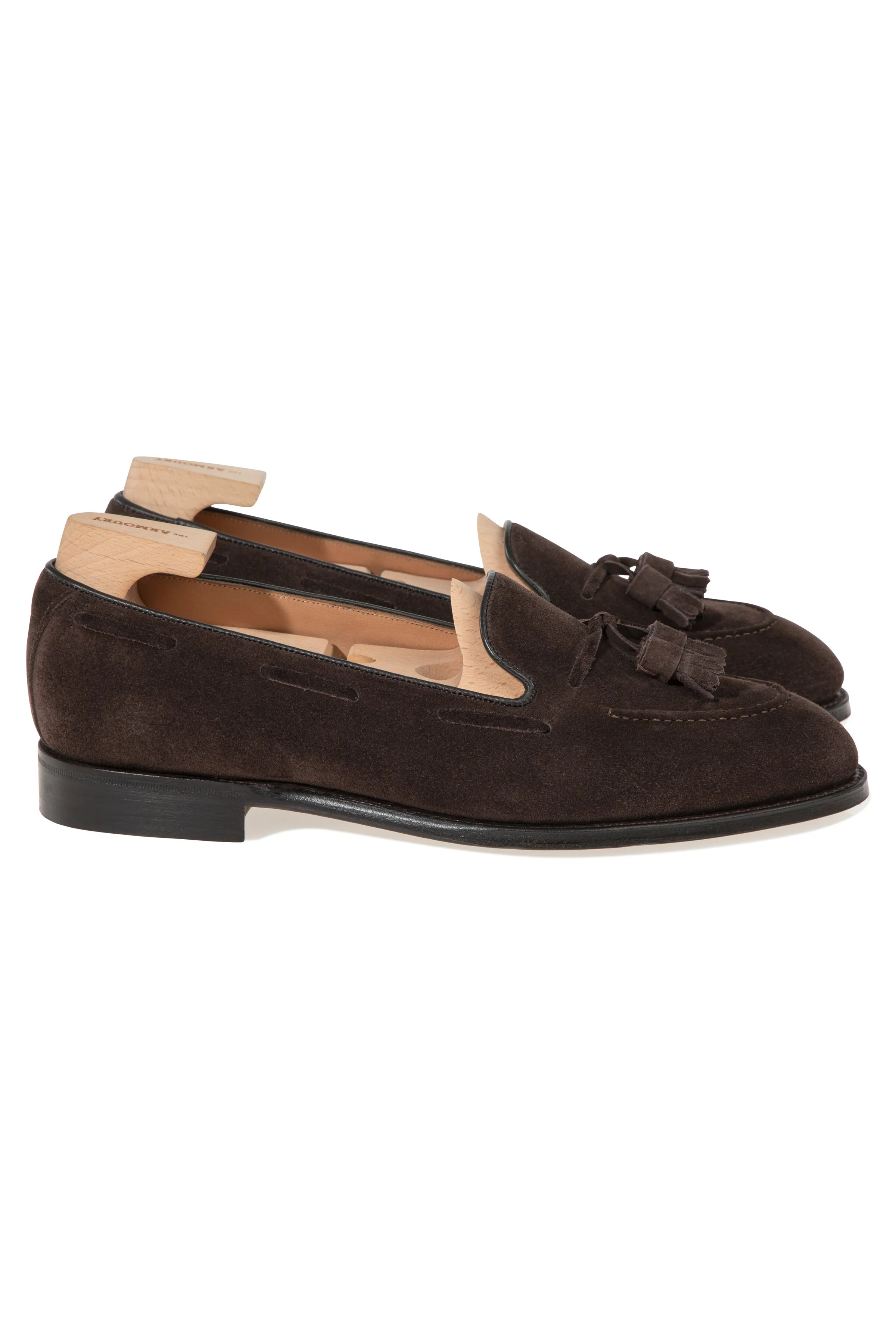 The Armoury Hudson Chocolate Suede Tassel Loafers *factory seconds*