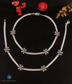 The Fleur Sparkle Silver Marcasite Anklets