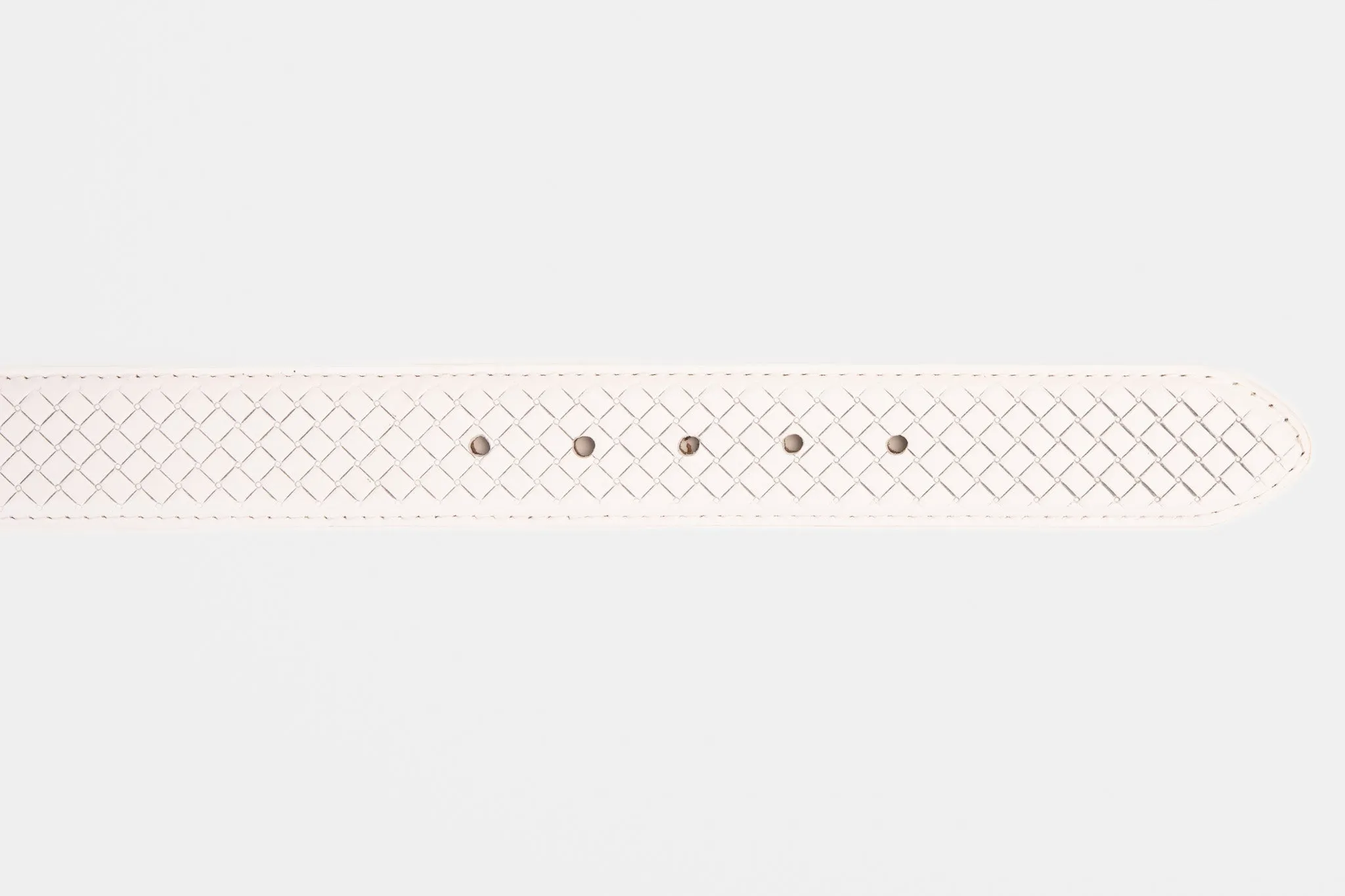 The Layla White Woven Leather Belt