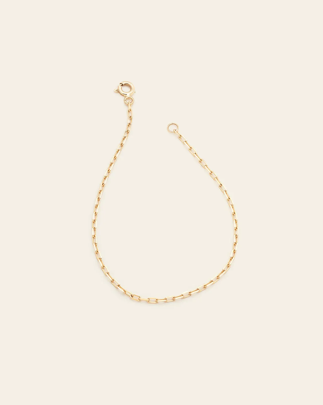 Thin Staple Chain Anklet - 10k Solid Gold