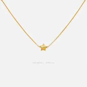 Tiny Star Necklace, Unisex, Gold, Silver  (15.5" 2") SHEMISLI - SN021