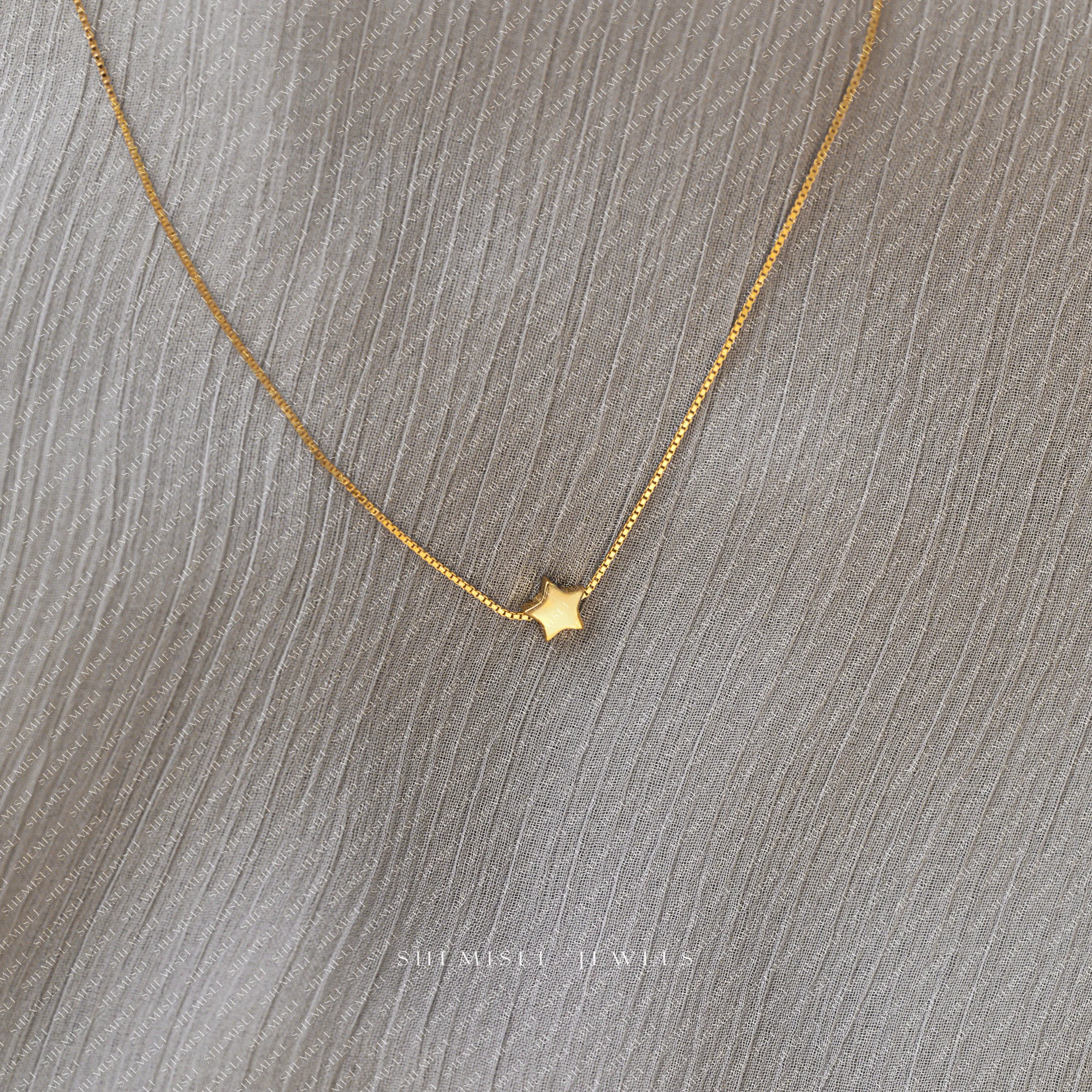 Tiny Star Necklace, Unisex, Gold, Silver  (15.5" 2") SHEMISLI - SN021