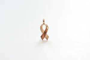 Vermeil Rose Gold Breast Cancer Ribbon -18k gold plated over sterling silver, symbol of breast cancer awareness,Breast Cancer Jewelry Charm