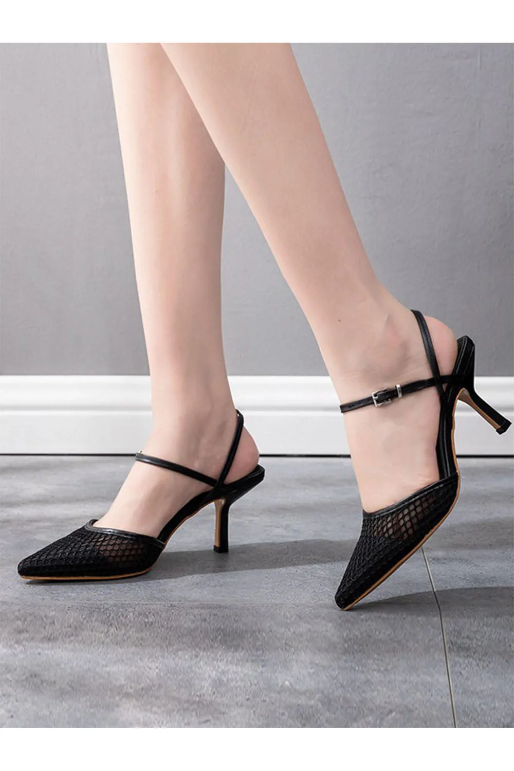 Women's Leatherette With Ankle Strap Closed Toe Stiletto Heel Wedding Shoes