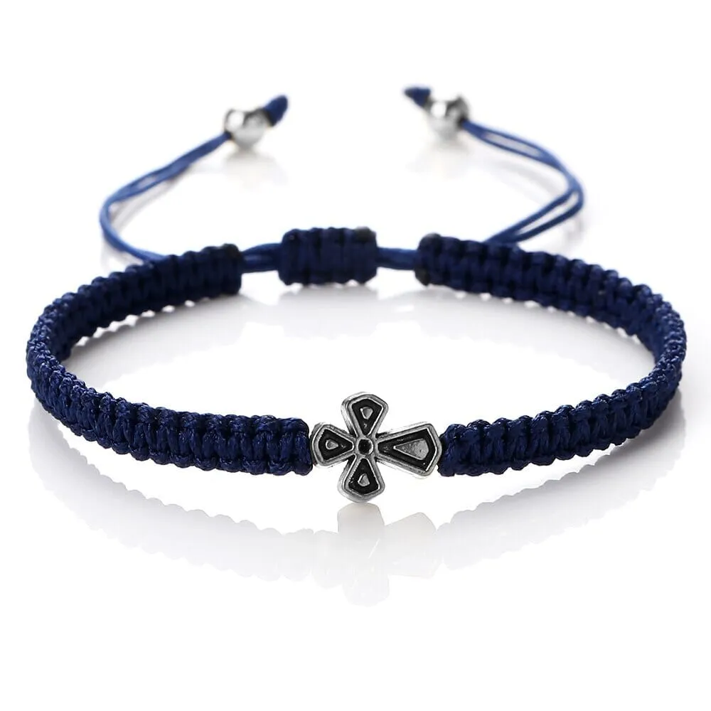 WWJD Cross Adjustable Handmade Knots Bracelet