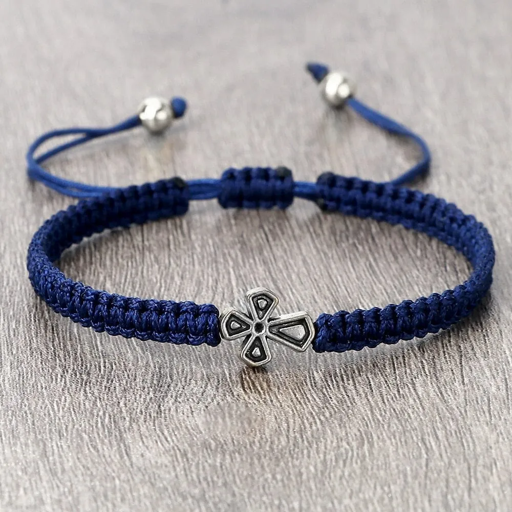 WWJD Cross Adjustable Handmade Knots Bracelet